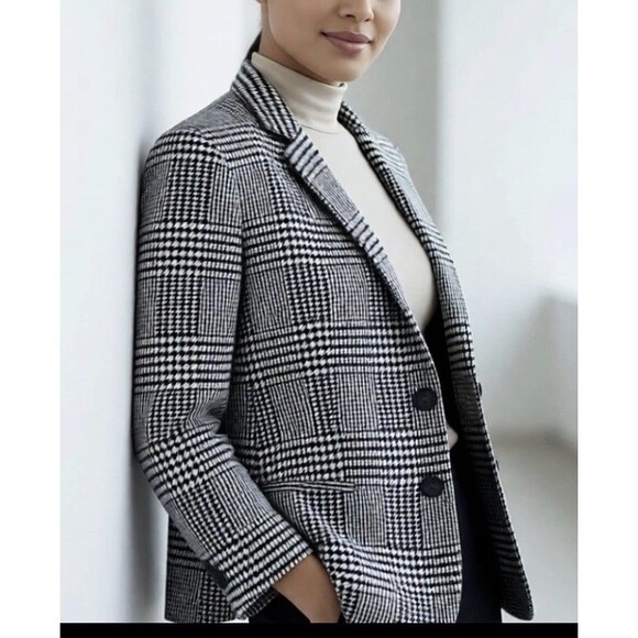 Lauren Ralph Lauren Jackets & Blazers - Lauren Ralph Lauren Houndstooth Blazer Jacket Size 12P Plaid Work Office